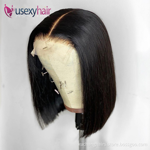 Cheap Price Short Bob Human Hair Wig,8inch-14inch Wholesale Mink Brazilian Hair Wig,4x4 Closure Short Bob Wigs For Black Women